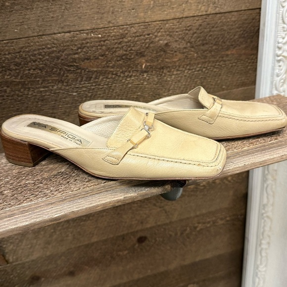 Via Spiga Vintage Leather Mule Loafers – Made in Italy, Size 5 M - Picture 1 of 6